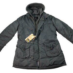 Alpha Industries Lady Cobbs Parka Womens Size L Insulated Jacket Gun Metal NWT